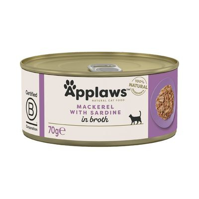 Applaws karma mokra dla kota z makrelą i sardynką w bulionie 70g