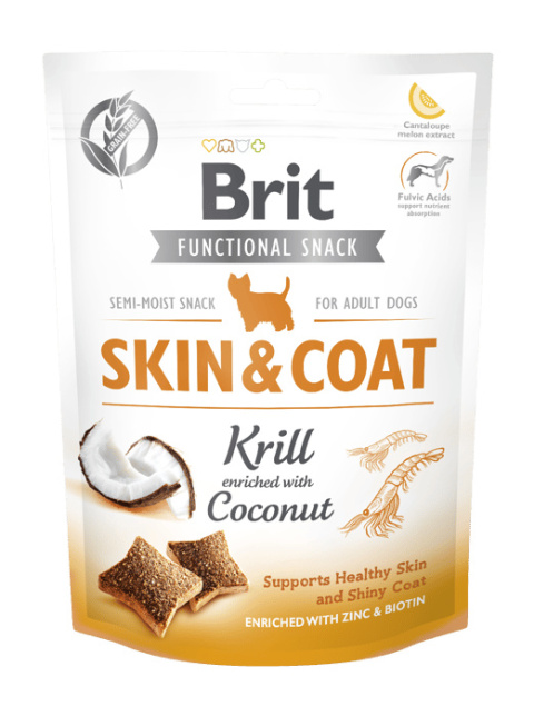 Brit Functional Snack Skin&Coat z krylem i kokosem 150g