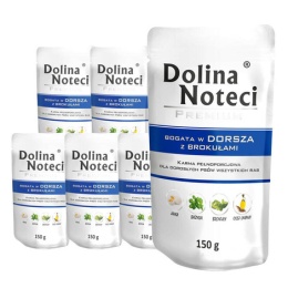 Dolina Noteci Premium karma mokra dla psa z dorszem i brokułem 10x150g