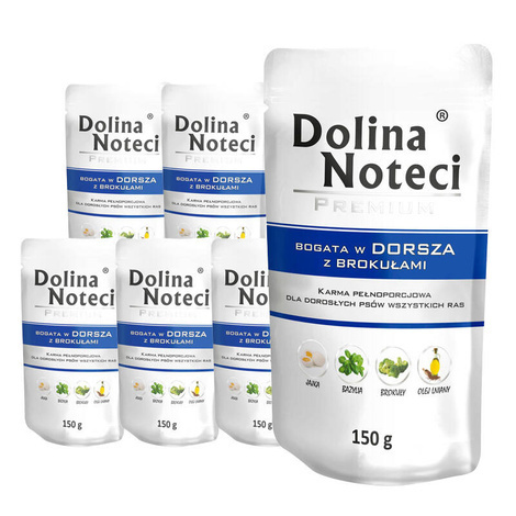 Dolina Noteci Premium karma mokra dla psa z dorszem i brokułem 10x150g