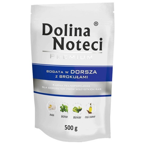 Dolina Noteci Premium karma mokra dla psa z dorszem i brokułem 10x500g