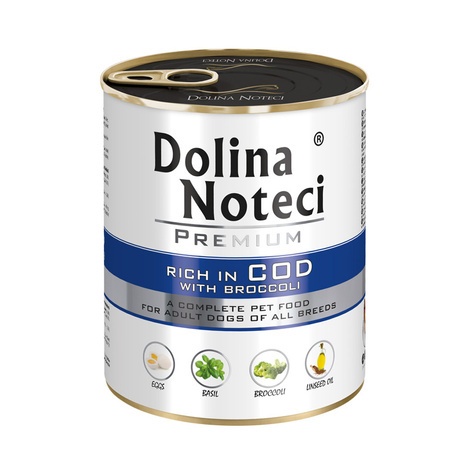 Dolina Noteci Premium karma mokra dla psa z dorszem i brokułem 12x800g
