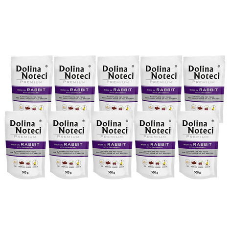 Dolina Noteci Premium karma mokra dla psa z królikiem i żurawiną 10x500g