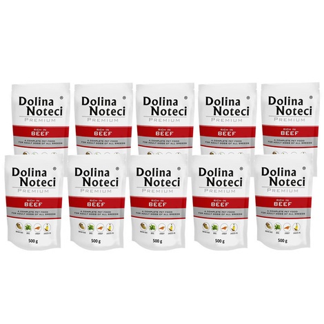 Dolina Noteci Premium karma mokra dla psa z wołowiną 10x500g