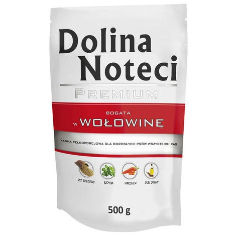 Dolina Noteci Premium karma mokra dla psa z wołowiną 10x500g