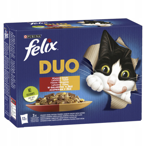 Felix Fantastic Duo karma mokra dla kota wiejskie smaki 12x85g