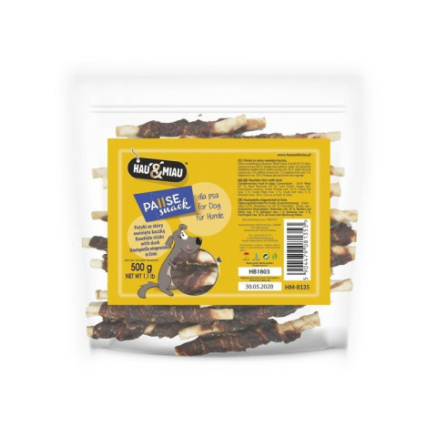 Hau&Miau Patyki ze skóry z kaczką 500g