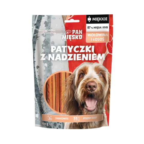 Pan Mięsko Patyczki z Nadzieniem z wołowiną i łososiem 100g