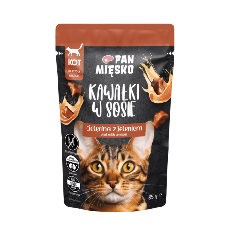 Pan Mięsko karma mokra dla kota z cielęciną i jeleniem 85g