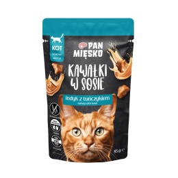 Pan Mięsko karma mokra dla kota z indykiem i tuńczykiem 85g