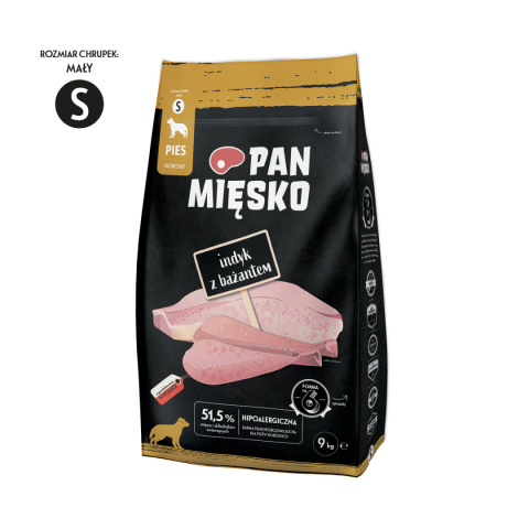 Pan Mięsko karma sucha dla psa z indykiem i bażantem 9kg S