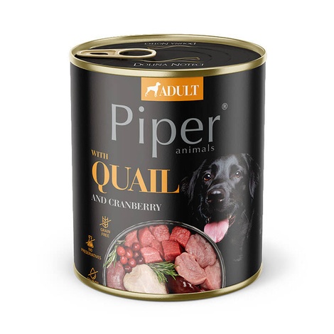 Piper karma mokra dla psa z przepiórką i żurawiną 12x800g
