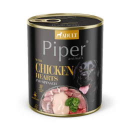Piper karma mokra dla psa z sercami z kurczaka i szpinakiem 800g