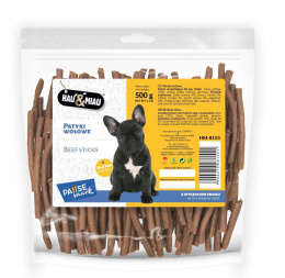 Hau&Miau Patyki z wołowiną 500g