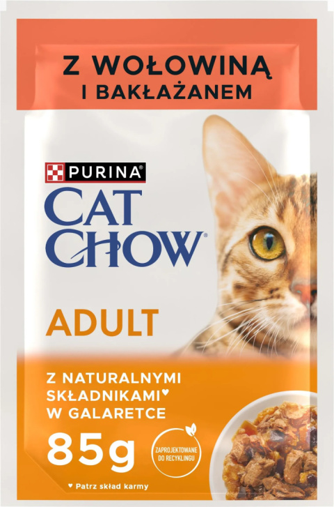Purina CAT CHOW Adult z Wołowiną i bakłażanem w galaretce