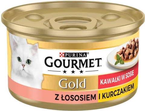 Purina Gourmet GOLD z Łososiem i Kurczakiem w sosie