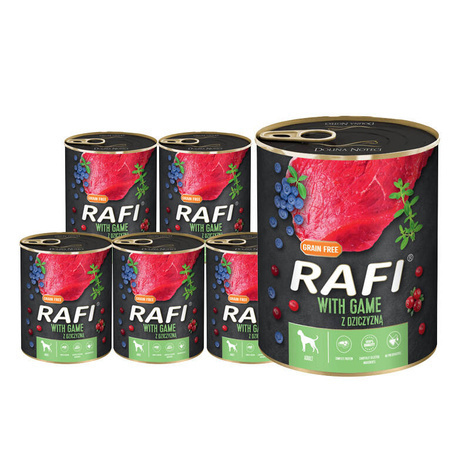 Rafi karma mokra dla psa z dziczyzną 12x800g