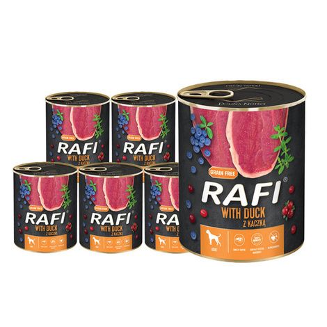Rafi karma mokra dla psa z kaczką 12x800g