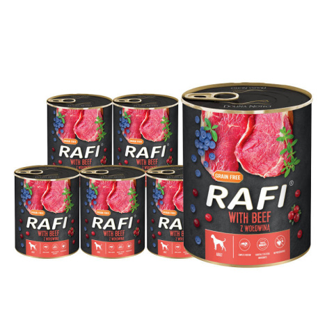 Rafi karma mokra dla psa z wołowiną 12x800g