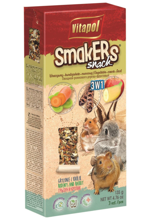 Vitapol Smakers Snack "3 w 1" (owocowy+warzywny+świętojański) 3szt.