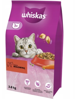 Whiskas karma sucha dla kota z wołowiną 3.8kg