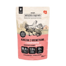 Wiejska Zagroda karma mokra dla kota z kurczakiem i krewetkami 100g