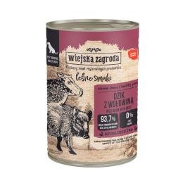 Wiejska Zagroda karma mokra dla psa z dzikiem i wołowiną 400g