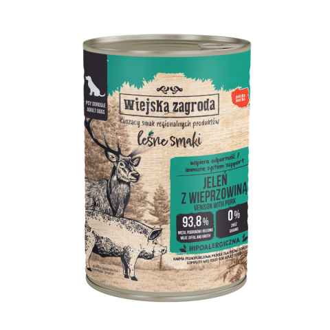 Wiejska Zagroda karma mokra dla psa z jeleniem i wieprzowiną 400g