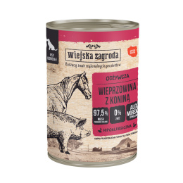 Wiejska Zagroda karma mokra dla psa z wieprzowiną i koniną 400g
