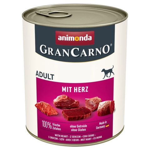 Animonda GranCarno karma mokra dla psa z sercami 800g