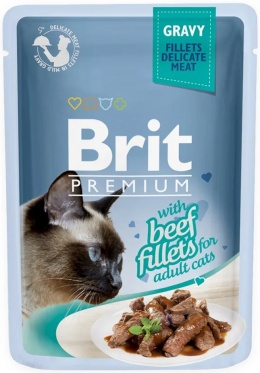 Brit Premium Gravy karma mokra dla kota z wołowiną 85g