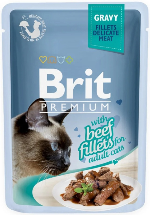 Brit Premium Gravy karma mokra dla kota z wołowiną 85g