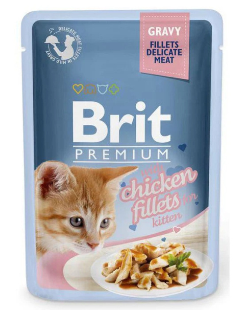 Brit Premium Gravy karma mokra dla kociąt z kurczakiem 85g