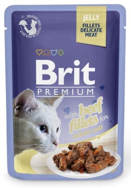 Brit Premium Jelly karma mokra dla kota z wołowiną 85g