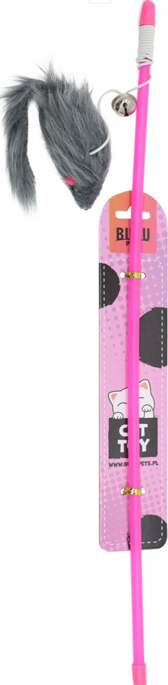 BuBu Pets wędka z myszą na elastycznej gumce 54cm