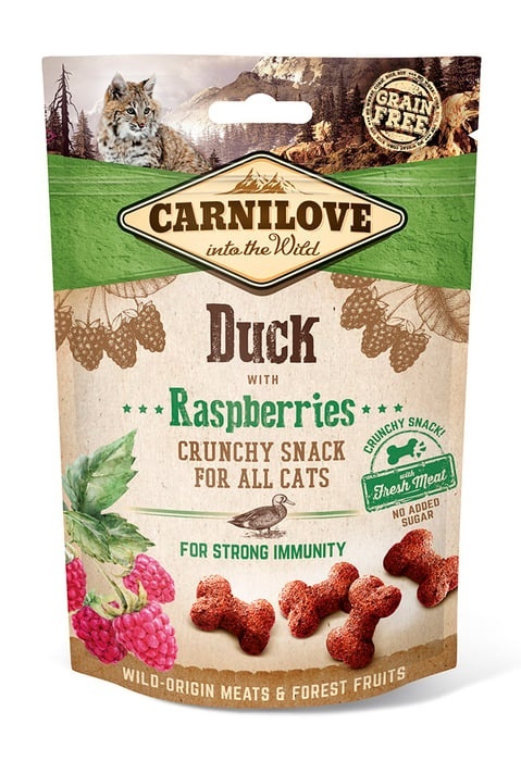 Carnilove Crunchy Snack z kaczką i malinami 50g