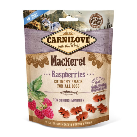 Carnilove Crunchy Snack z makrelą i malinami 200g