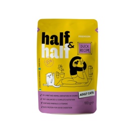 HalfHalf karma mokra dla kota z kaczką 100g