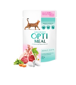 OPTIMEAL karma mokra dla kota z jagnięciną i warzywami 85g