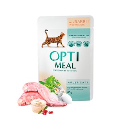 OPTIMEAL karma mokra dla kota z królikiem w białym sosie 85g