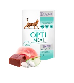 OPTIMEAL karma mokra dla kota z wątróbką z kaczki w jabłkowym sosie 85g