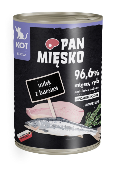 Pan Mięsko karma mokra dla kociąt z indykiem i łososiem 400g