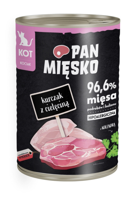 Pan Mięsko karma mokra dla kociąt z kurczakiem i cielęciną 400g