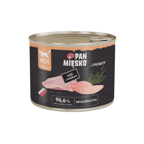 Pan Mięsko karma mokra dla kota z indykiem i królikiem 200g