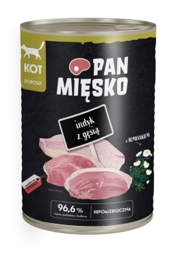 Pan Mięsko karma mokra dla kota z indykiem z gęsią 400g