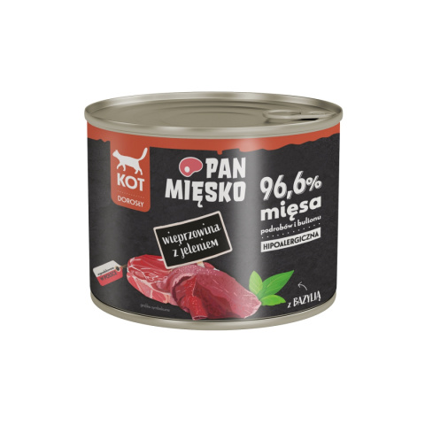 Pan Mięsko karma mokra dla kota z wieprzowiną i jeleniem 200g