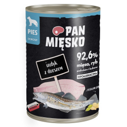 Pan Mięsko karma mokra dla psa z indykiem i dorszem 400g