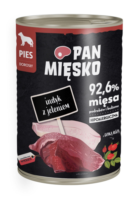 Pan Mięsko karma mokra dla psa z indykiem i jeleniem 400g