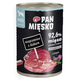 Pan Mięsko karma mokra dla psa z wieprzowiną i dzikiem 400g