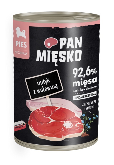Pan Mięsko karma mokra dla szczeniąt z indykiem i wołowiną 400g